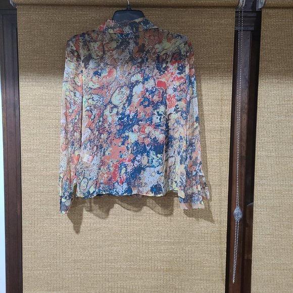 Simply Vera Multi Color Button Down W/Cami - Picture 2 of 2